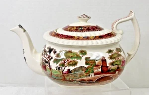 Antique Spode Delft Teapot Beautiful But Mainly Display item Damage Lid is GOOD - Picture 1 of 10