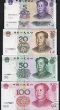 CHINA 1 5 10 20 50 100 YUAN 1999-2005 Matching Serial Running # UNC X 10 Set Lot