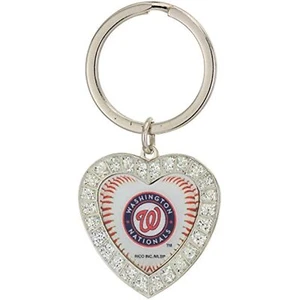 MLB Washington Nationals Rhinestone Heart Keychain - Picture 1 of 1
