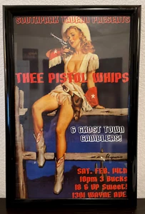 18"x12" ELVGREN Print - Thee Pistol Whips At Southpark Tavern - Framed - Ex Cond - Picture 1 of 3