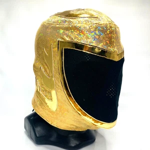 Tinieblas Semi Professional Grade Handmade Lucha Libre Costume Mask Gold Colors - Picture 1 of 6