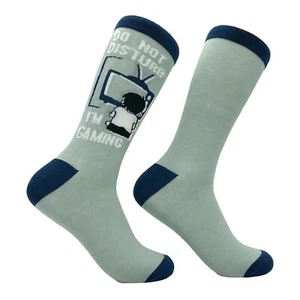 Men's Do Not Disturb Im Gaming Socks Funny Sarcastic Video Game Graphic Footwear - Picture 1 of 9