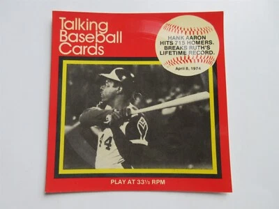 1979 CMC Talking Baseball Cards Hank Aaron Records 33-1/3 Atlanta Braves  - Image 1 of 3