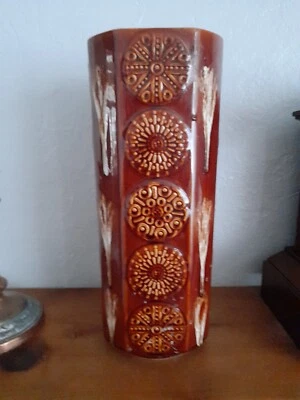 Large Kingston Pottery Hull Dripware Vase Mid Century Modern  - Image 1 of 4