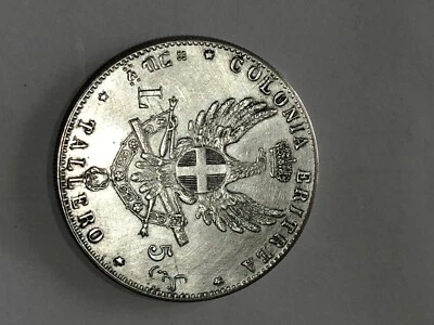 5L colonia Eritrea tallero  Umberto1 re d’Italia argento 1896 BB - Immagine 1 di 2