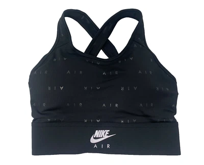 NIKE Women's [L] AIR Padded Yoga/Pickleball Sports Bra, Black/Printed, DM0911 - Image 1 of 2