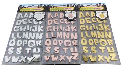 Trendhaus Spiegelsticker Buchstaben, Alphabet Gold, Silber oder Kupfer, 35 Teile - Bild 1 von 3