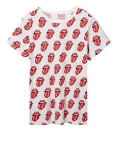 The Rolling Stones Erwachsene Gr. 1XL T-Shirt Tee Shirt All Over Print Zunge Logo - Bild 1 von 3