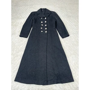 C&A Damen 38 grau lang Full Vintage Wollmantel Military Victorian Knopf 80er - Bild 1 von 16