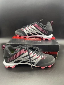 Rawlings Girls Deuce Low Softball Baseball Cleats 155738 Size 5 Pink & Black New - Picture 1 of 8