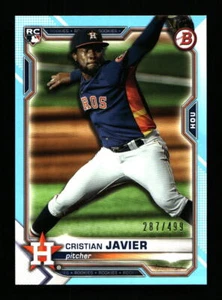 2021 Bowman Cristian Javier /499 Sky Blue Paper Houston Astros - Bild 1 von 2