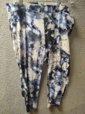 Leggings capri torridos para mujer talla 4XL azul blanco tie dye pantalones desgastados 1281 Foto 1 de 4