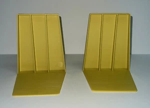 NOS DEMCO A Line senfgelb Buchstütze Buchstützen MCM Retro geformter Kunststoff Set 2 - Bild 1 von 8
