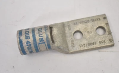 Burndy YA34L-2TC38-FX 2 Hole Compression Lug Blue Genuine OEM 925/24 Device - Image 1 of 4