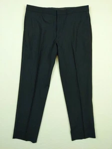 Armani Tuxedo Pants Mens 34x29 Black Dress Leg Stripe Emporio Wool Flat Front - Picture 1 of 9