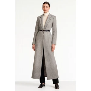 Galvan London Wolle Kaschmir Designer Long Trench Boyfriend Mantel lang grau grau 4 - Bild 1 von 12
