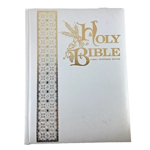 New American Bible Catholic Family Reference Red Letter Edition 1978 White VG - Picture 1 of 24