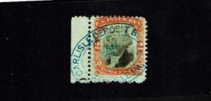 1871-2 U.S.THIRD Issue 2c Org&Blk Washington Bluish Silk Paper Sc#R135 Carlisle - Picture 1 of 1