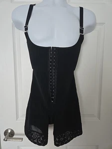 YIANNA Shapewear  Black Lace Trim Tummy Control Mid-Thigh Adjustable Straps Sm - Picture 1 of 22