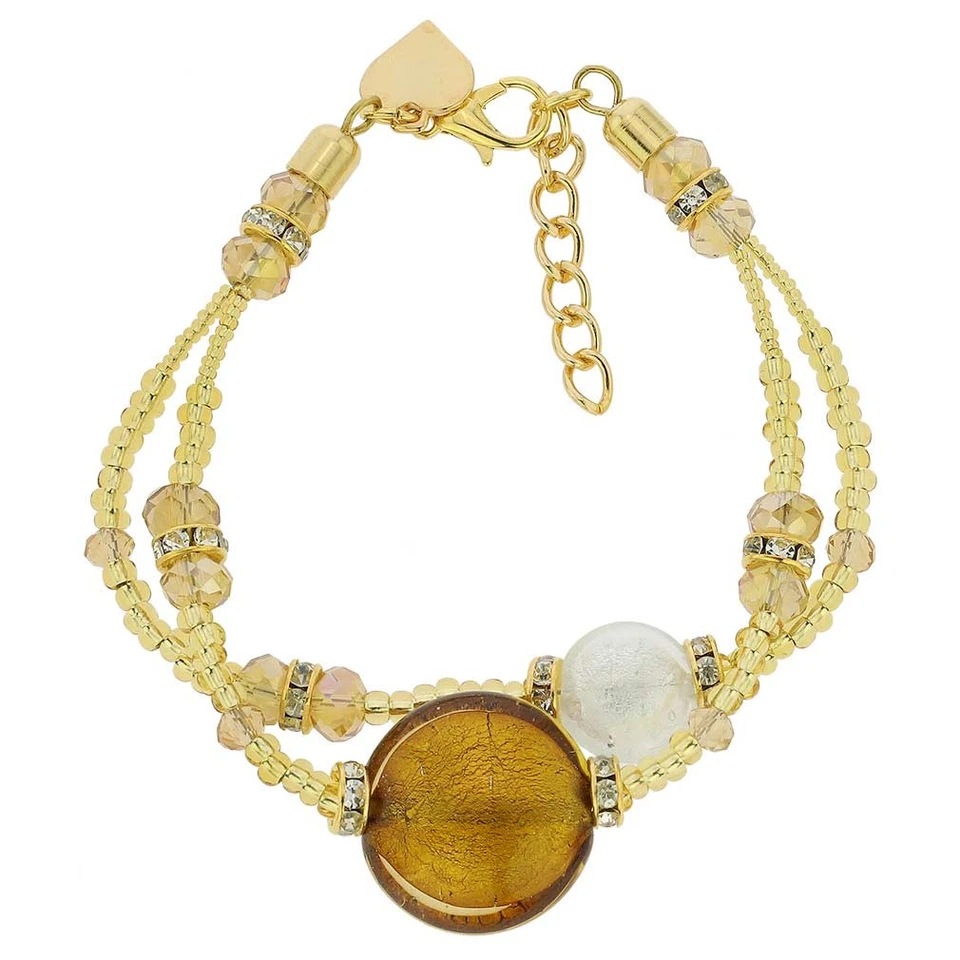 GlassOfVenice Murano Glass Adelina Bracelet - Topaz Gold - Imagem 1 de 3