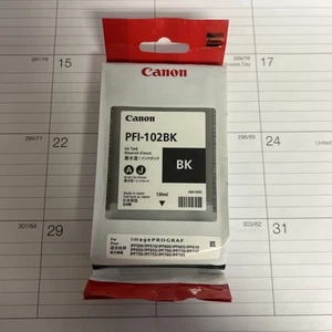 New GENUINE Canon 102BK PFI-102BK Black Ink - Photo 1/2