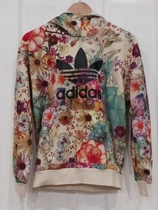Adidas Trefoil X The FARM Floral Hoodie Jumper Size Medium - Picture 1 of 12