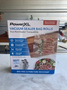 Rollos de bolsa selladora al vacío PowerXL Duo Nutrisealer, 80 pies en total, 11" de ancho - Paquete de 4 - Imagen 1 de 4