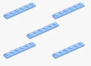 5 New LEGO Dark Bright Light Blue 1x6 Plates 3666 flat panel city building plate - Picture 1 of 6