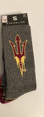 Strideline Womens Mens Arizona State Sun Devils Premium Crew Socks Med/Large $18 - Image 1 of 2