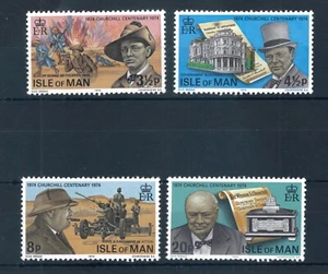 GB Isle of Man 1974 Centenary of Sir Winston Churchill stamps. MNH. Sg 54-57 - Picture 1 of 2