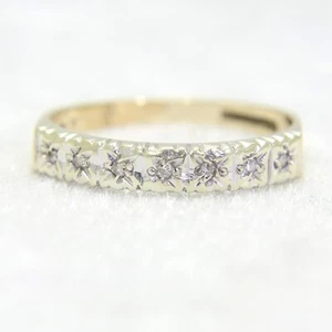 Halb-Ewigkeitsring 9 kt 9 kt Gold Diamant Größe 6 3/4 - N - Bild 1 von 7