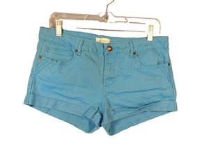 FOREVER 21 Light Blue Denim Shorts Cuffed 5 Pockets Short Inseam Size 31 - Picture 1 of 8