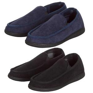 Pierre Roche Mens Slippers Mocassin Style Faux Suede Indoor Outdoor Warm Shoes