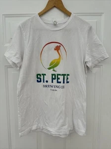 ST. PETE FLORIDA BREWING CO. Men's White T-Shirt - Bella + Canvas - Size M - Picture 1 of 2