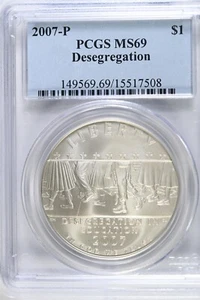2007 P Desegregation- Little Rock HS -PCGS MS69 Modern Commem Silver Dollar - Picture 1 of 2