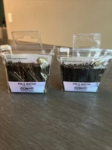 Conair Pin & Match Hair Bobby Pins, Brown, Two 200-Pack with Pouch NWT Brand New - Picture 1 of 3