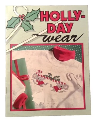 Leisure Arts Holiday Wear Cross Stitch Patterns SANTA SNOWMAN MICE CANDY CANE - Image 1 of 4