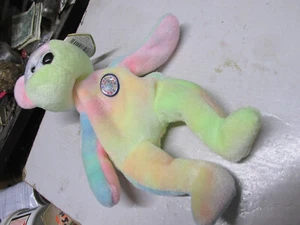 [A8] Beanie Baby Geburtstag Bär, mit Etikett - Bild 1 von 2