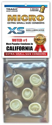 California SMALL MINI CONDOMS Gag Joke Xmas Stocking Stuffer Bachelor Party