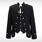 NEW 100% Blend Wool Doublet Military Tunic Sherrifmuir Kilt Jacket & Waistcoat