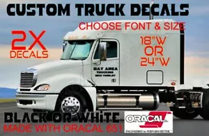 TRUCK DOOR YOUR COMPANY DECALS SET OF 2 NAME* CITY*STATE OUTDOOR VINYL - Picture 1 of 12