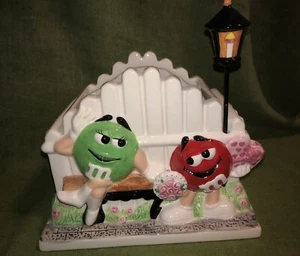 Green & Red M&M's Ceramic Valentine's Day FTD Flower Pot #1 - Picture 1 of 12