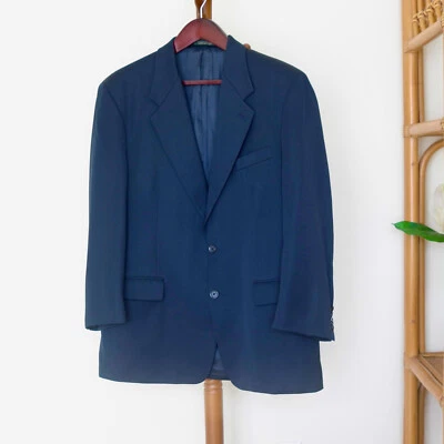 Traje de 2 piezas Bruno Piattelli para hombre negro dos botones 100 % lana 44R Foto 1 de 4