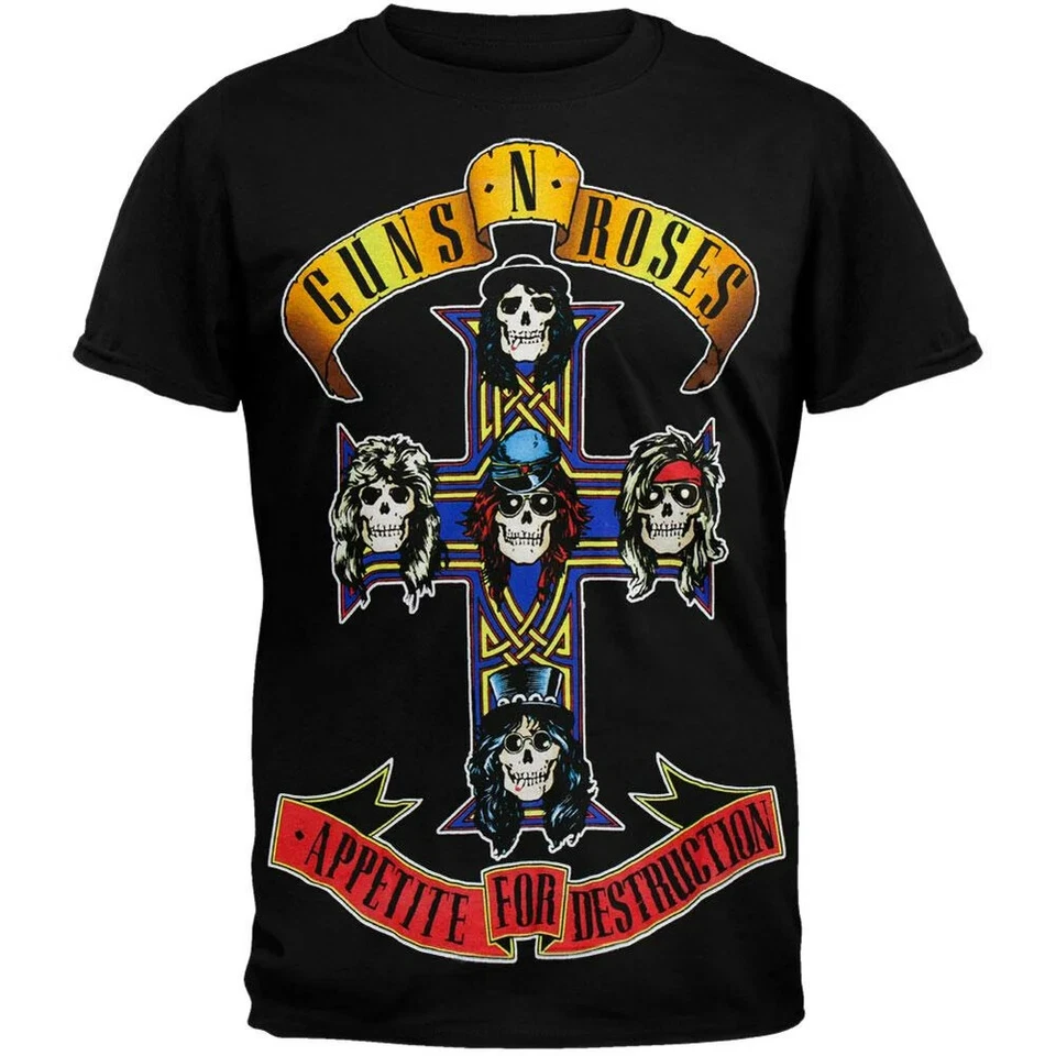 NEW GUNS N ROSES LOGO LICENSED CONCERT BAND T-Shirt - Image 1 of 1