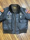 RARE Vintage Excelled G-1 US NAVY Leather Sheepskin Flyers Jacket 7823-E (AS) Lg