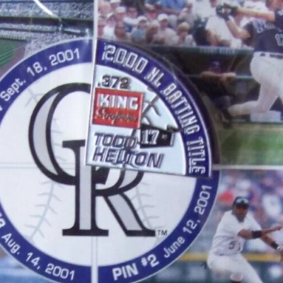 2001 Colorado Rockies puzzle pin #1 Todd Helton NL Batting Title King Soopers - Image 1 of 4