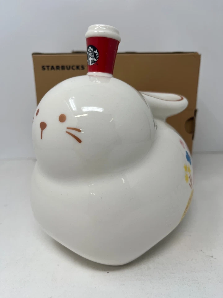 Starbucks Thailand 2023 Year of Rabbit Ceramic Bunny Coin Bank 6" (NEW)