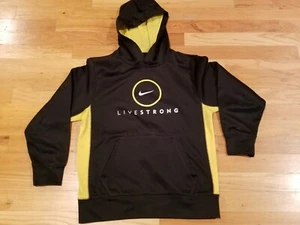 Livestrong hoodie Thermal fit by Nike Medium YOUTH SIZE MEDIUM black yellow nice - Picture 1 of 4