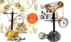 Vintage Handmade Pulley Table Clock – Modern Elegance with Buy 1 Get 1 Free! - Picture 1 of 13