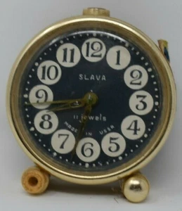 Vintage Small Slava 11 Jewels Clock Made In USSR UNTESTED - Picture 1 of 5